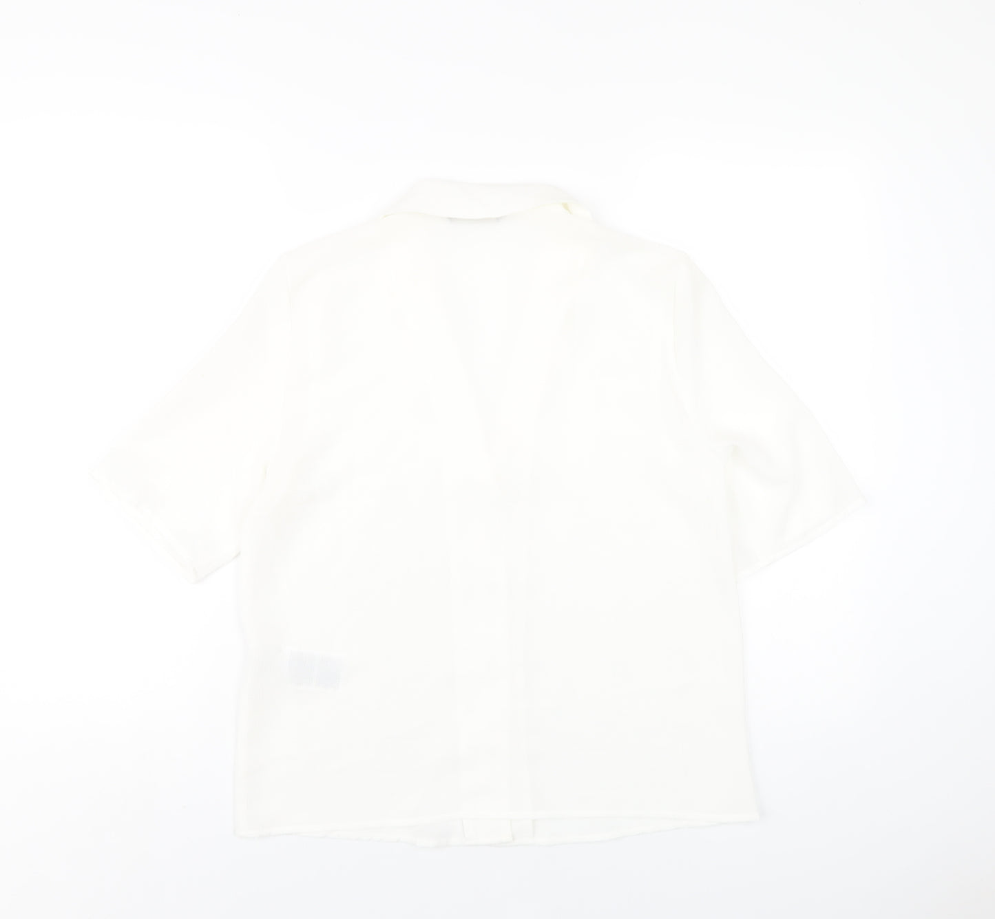 Only Womens White Polyester Basic Button-Up Size 8 Collared