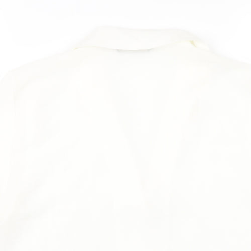 Only Womens White Polyester Basic Button-Up Size 8 Collared