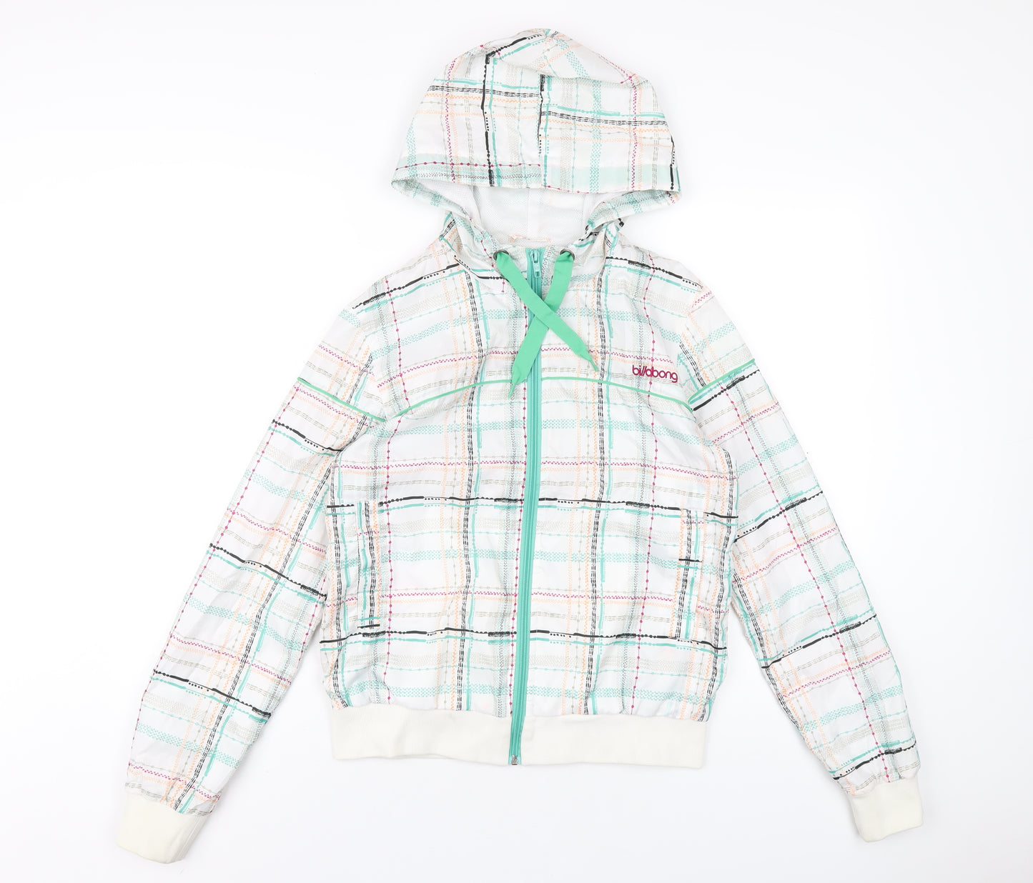 Billabong Womens Multicoloured Geometric Windbreaker Coat Size S Zip