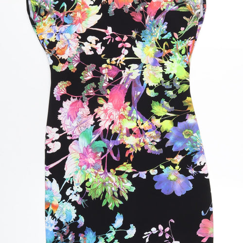 Wallis Womens Multicoloured Floral Polyester Bodycon Size 8 Round Neck Pullover