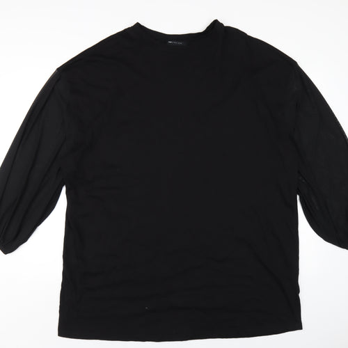ASOS Womens Black Cotton T-Shirt Dress Size 12 Round Neck Pullover