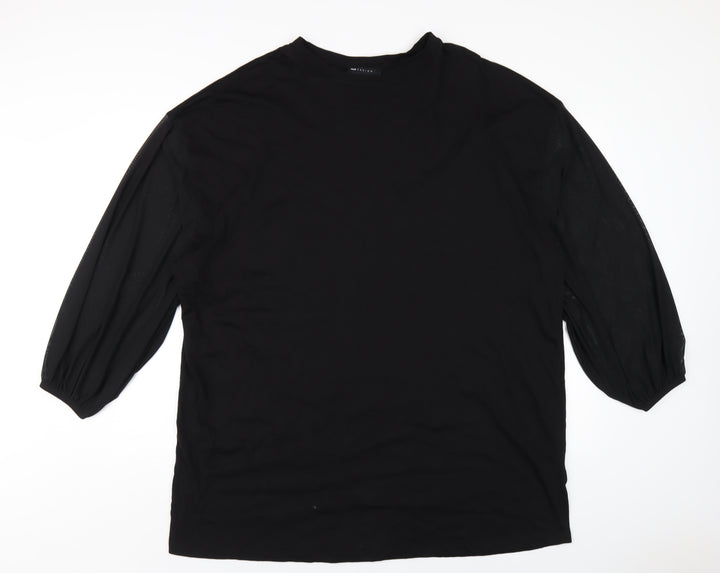 ASOS Womens Black Cotton T-Shirt Dress Size 12 Round Neck Pullover