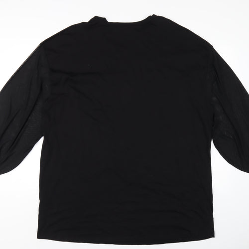 ASOS Womens Black Cotton T-Shirt Dress Size 12 Round Neck Pullover