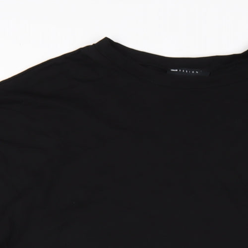 ASOS Womens Black Cotton T-Shirt Dress Size 12 Round Neck Pullover