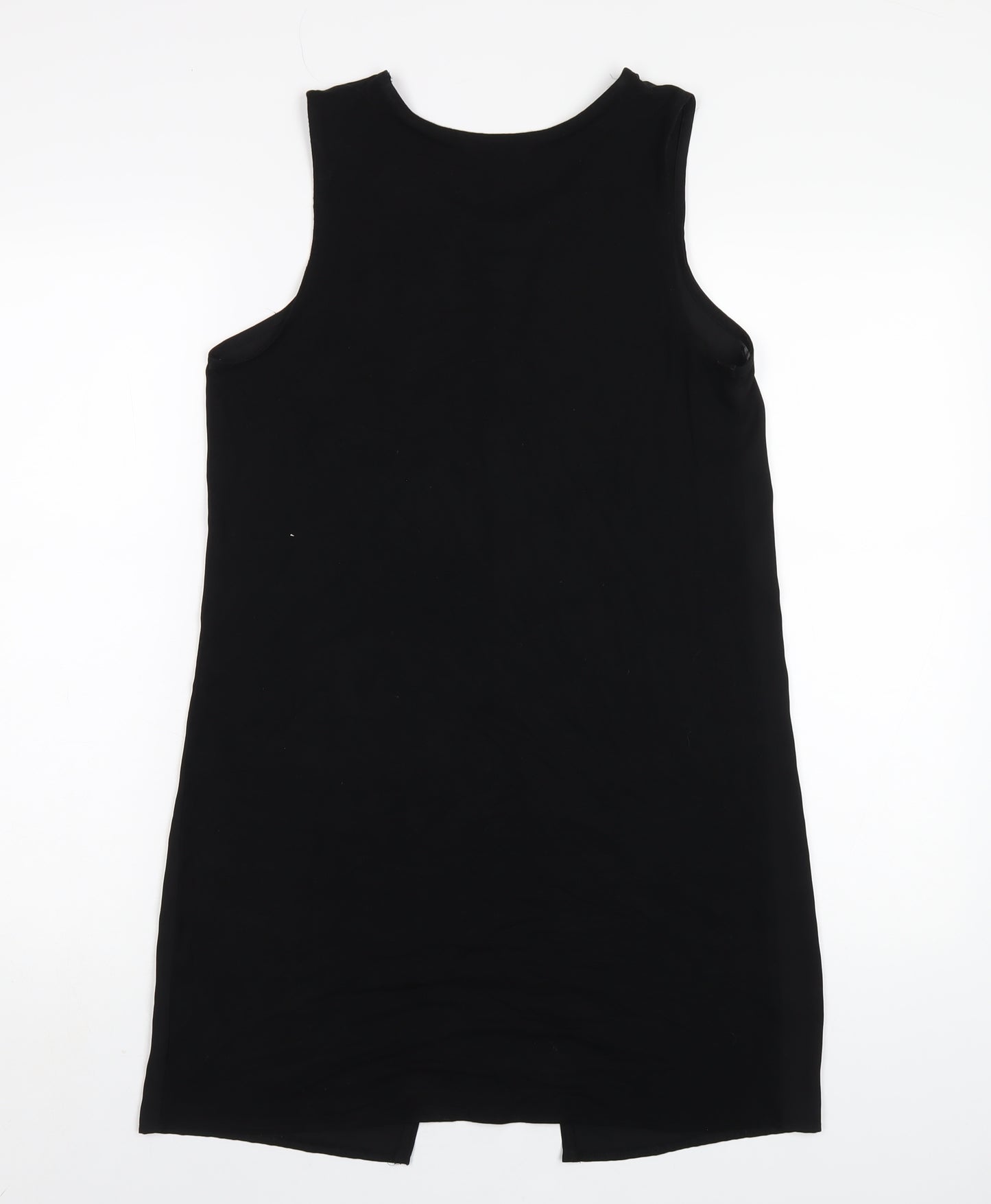 New Look Womens Black Viscose Tank Dress Size 8 Round Neck Pullover