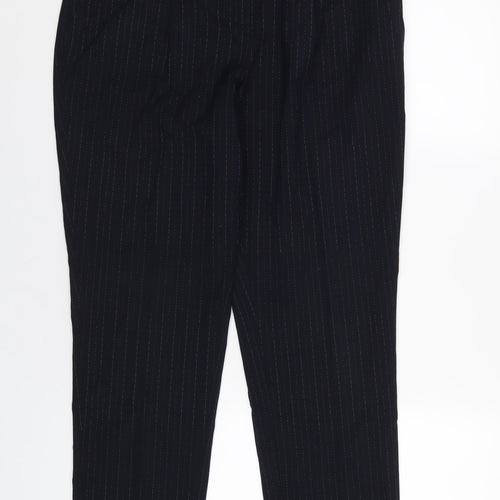 Autograph Womens Blue Striped Polyester Dress Pants Trousers Size 14 L27 in Slim Zip