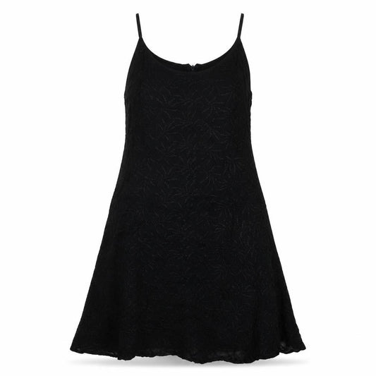 Front view of Dorothy Perkins women’s black polyester a-line, size UK 12, round neck zip