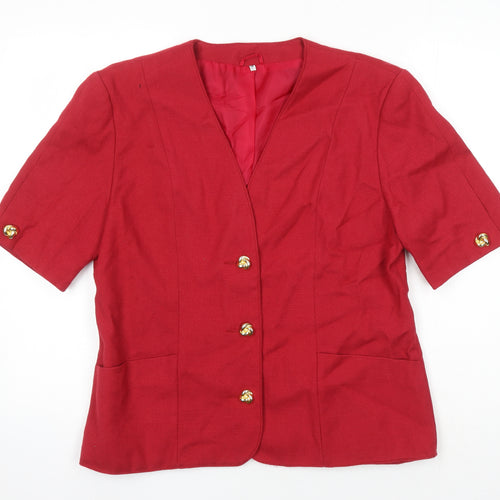 First avenue Womens Red Jacket Blazer Size 14 - Short Sleeved