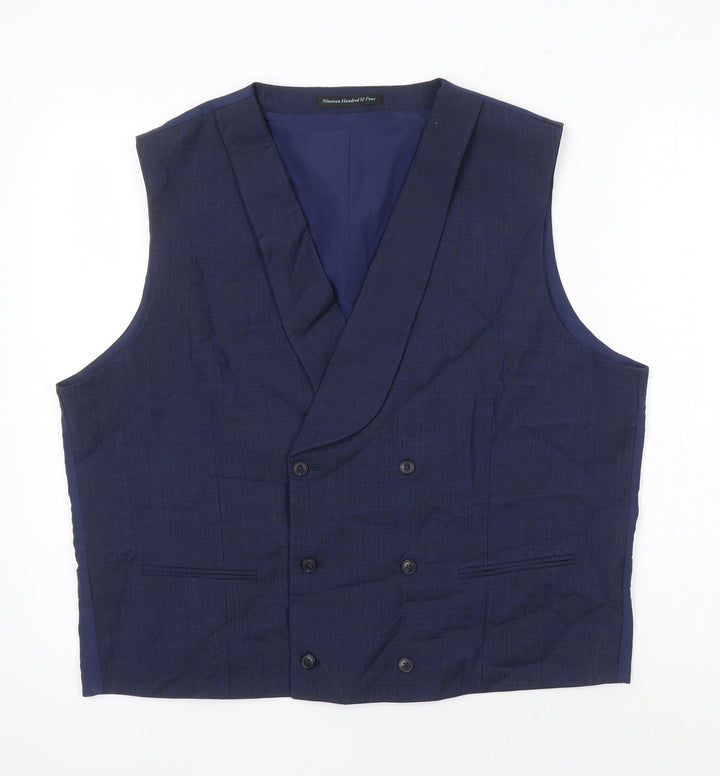 1904 Mens Blue Wool Jacket Suit Waistcoat Size XL Regular