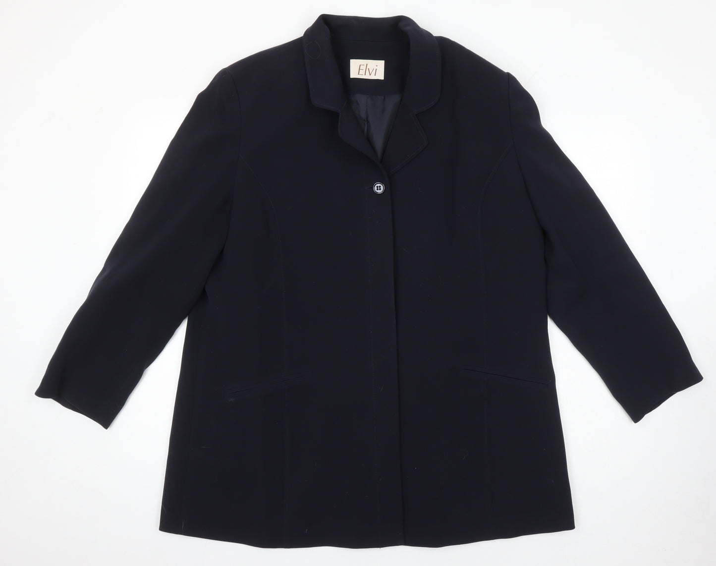 ELVI Womens Blue Jacket Blazer Size 22