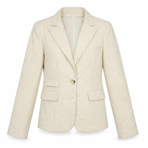 PINKO Womens Ivory Jacket Blazer Size 10 - Beaded detail to back