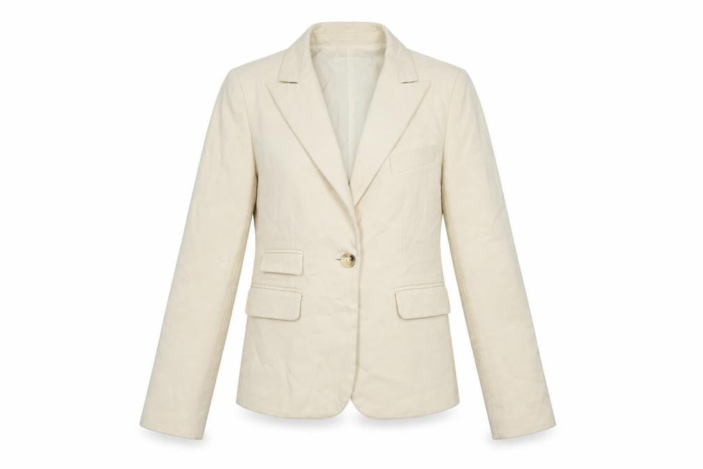 PINKO Womens Ivory Jacket Blazer Size 10 - Beaded detail to back