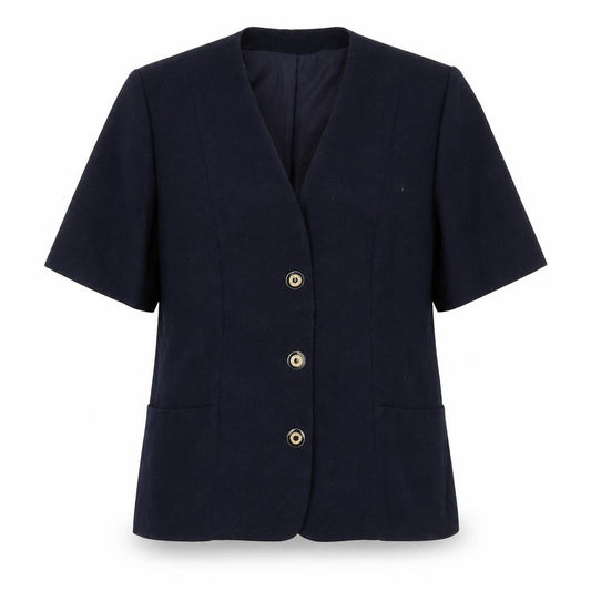 Front view of First Avenue women’s blue jacket blazer, size UK 14