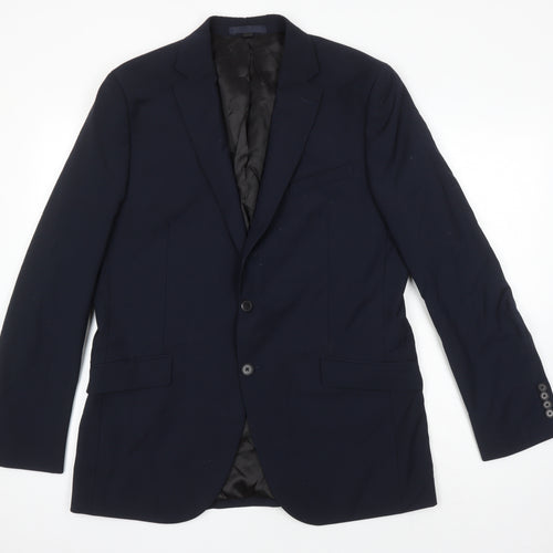 Autograph Mens Blue Wool Jacket Blazer Size 42 Regular