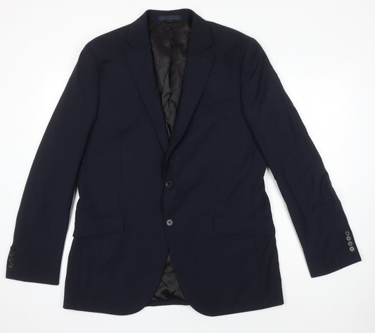 Autograph Mens Blue Wool Jacket Blazer Size 42 Regular