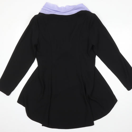 Roman Originals Womens Black Polyester Tunic Button-Up Size 16 V-Neck
