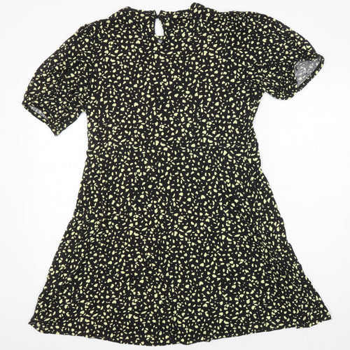 M&S Womens Ivory Geometric Viscose A-Line Size 16 Round Neck