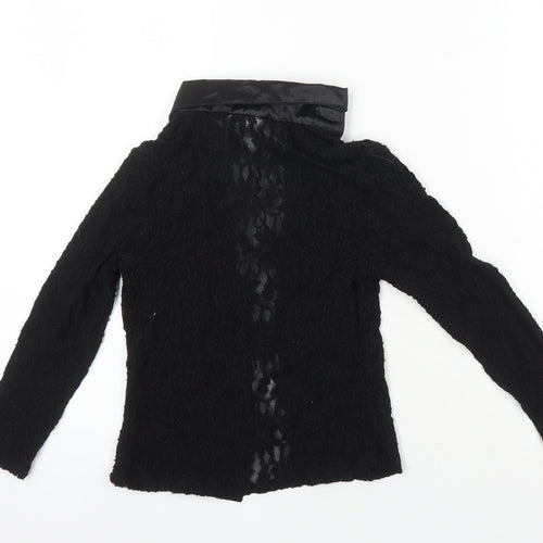 Georgio Bombini Womens Black Polyester Basic Blouse One Size Collared