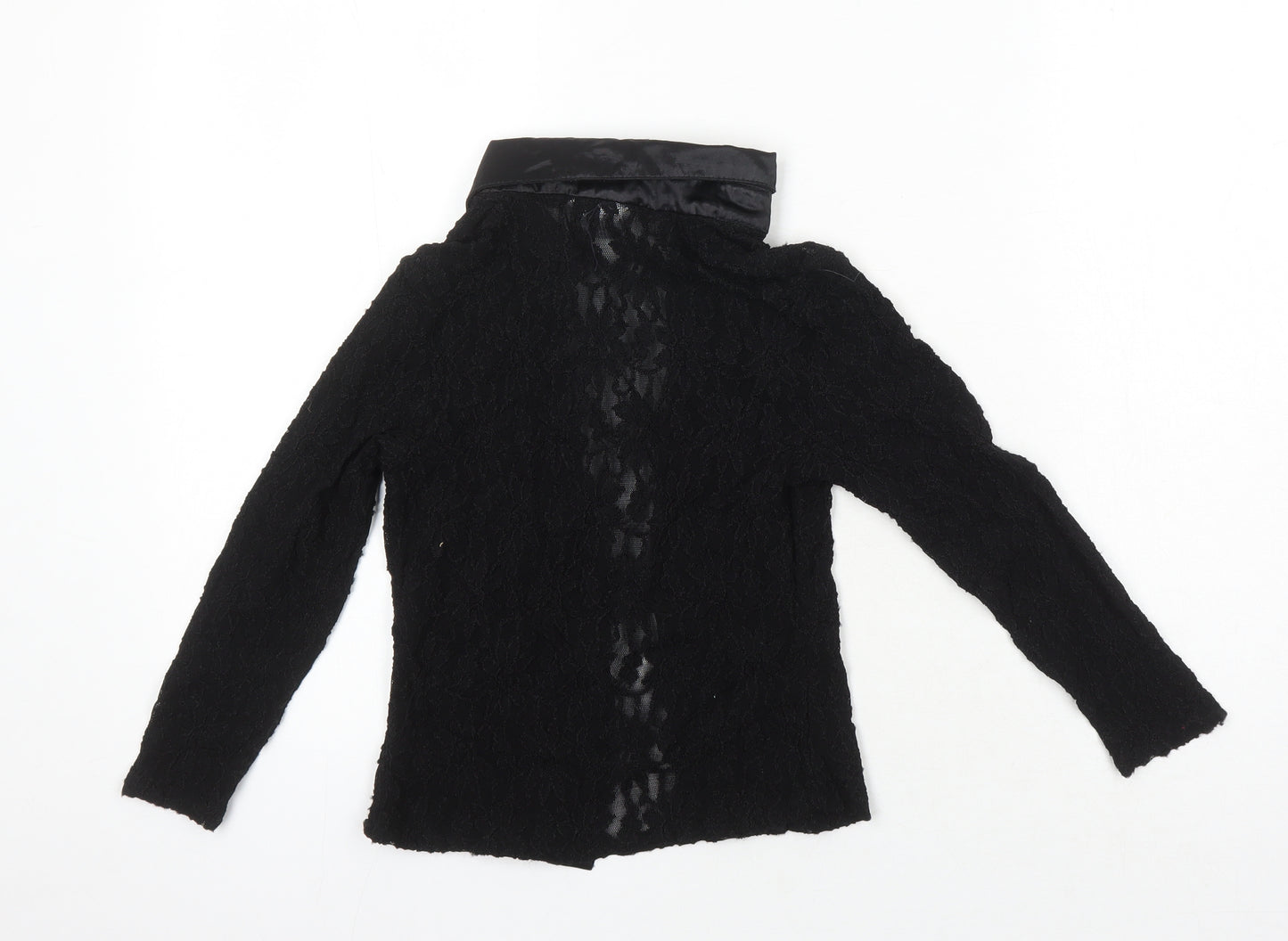 Georgio Bombini Womens Black Polyester Basic Blouse One Size Collared