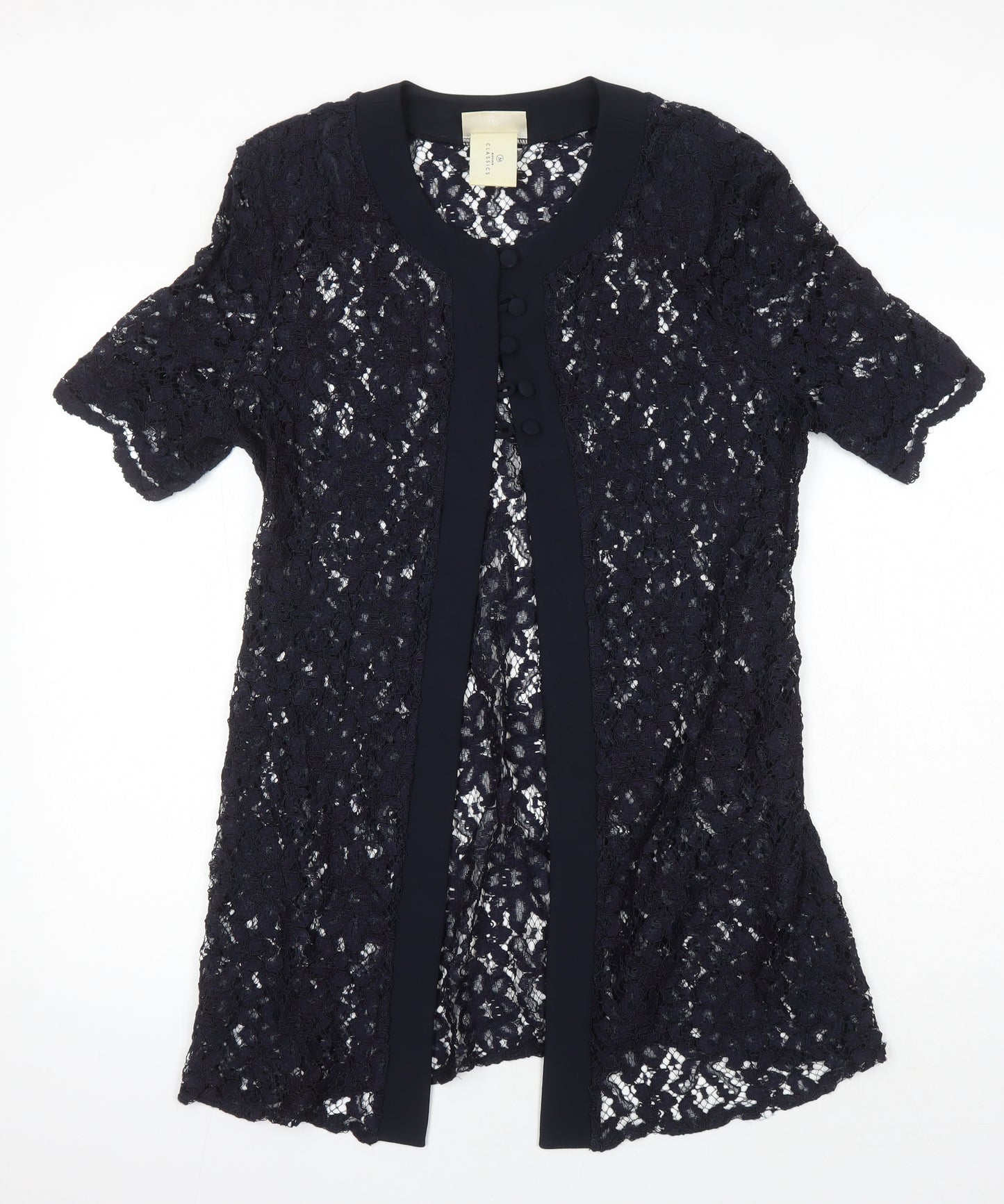 Modern Classics Womens Black Jacket Blazer Size 14 - Lace