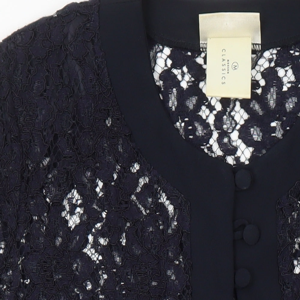Modern Classics Womens Black Jacket Blazer Size 14 - Lace