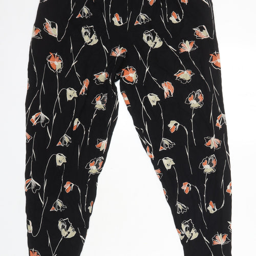 Next Womens Multicoloured Floral Polyester Trousers Size 14 L27 in Regular