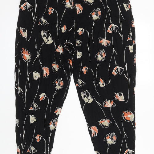 Next Womens Multicoloured Floral Polyester Trousers Size 14 L27 in Regular