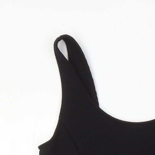 H&M Womens Black Polyester A-Line Size 10 Scoop Neck