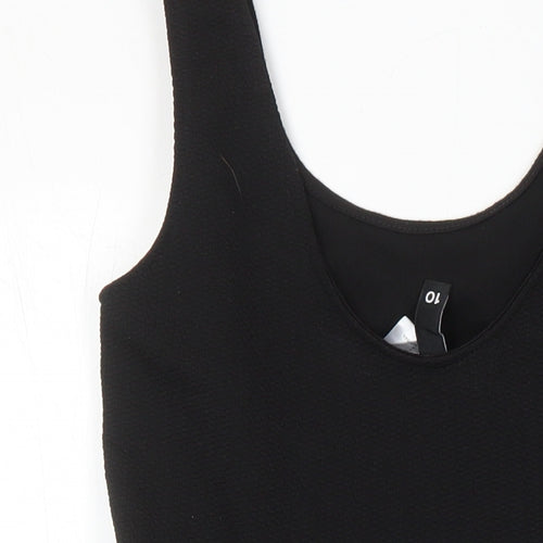 H&M Womens Black Polyester A-Line Size 10 Scoop Neck