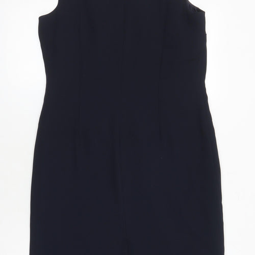 Modern Classics Womens Blue Polyester Pinafore/Dungaree Dress Size 14 Scoop Neck