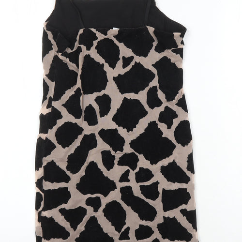 Topshop Womens Multicoloured Animal Print Polyester Bodycon Size 8 Square Neck