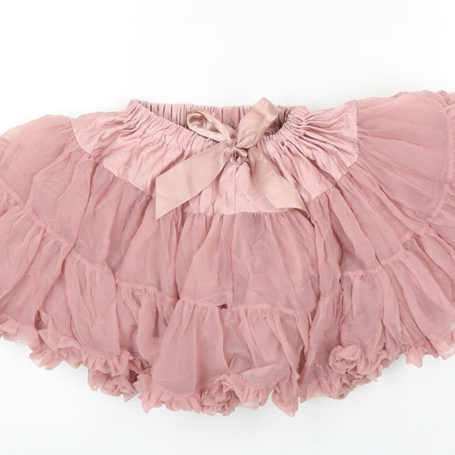 Poppy Girls Pink Ikat Nylon A-Line Skirt Size L Regular - Elasticated waist