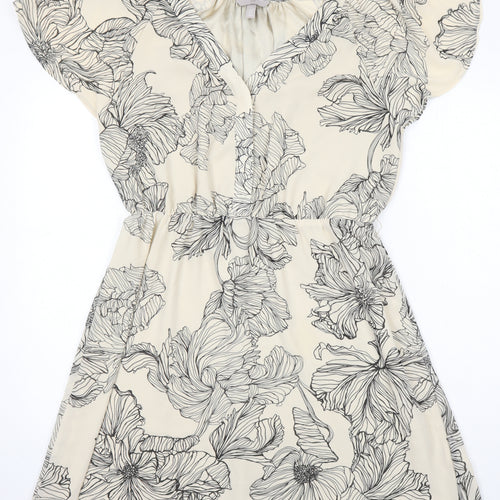 H&M Womens Multicoloured Floral Polyester A-Line Size M Sweetheart