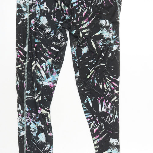 WORKOUT Womens Ivory Floral Polyester Cropped Leggings One Size L23 in Regular - Elasticated waist