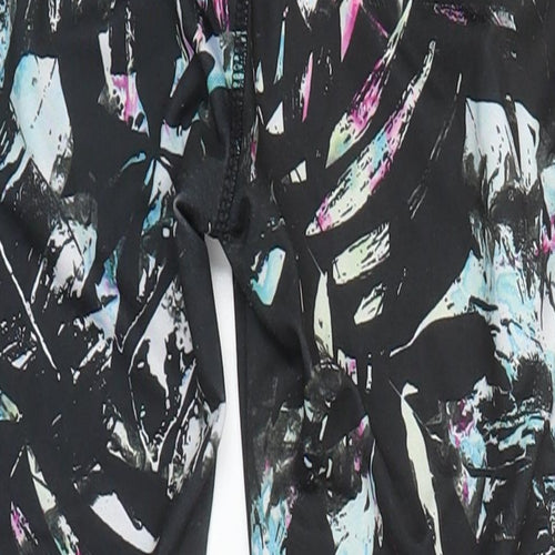 WORKOUT Womens Ivory Floral Polyester Cropped Leggings One Size L23 in Regular - Elasticated waist