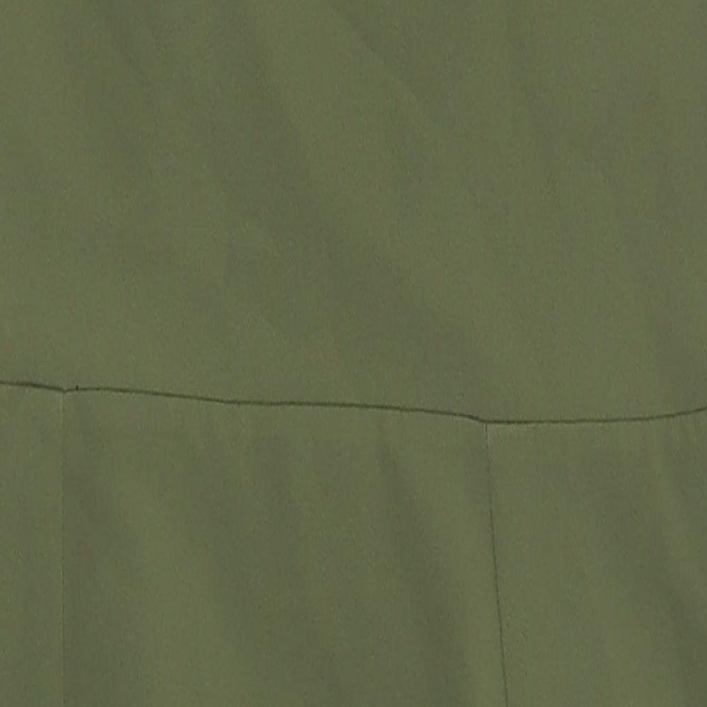 OML Womens Green Houndstooth Polyester Pencil Dress Size S One Shoulder Zip