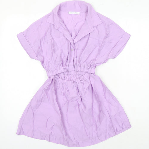 Zara Girls Purple Modal A-Line Size 9-10 Years Collared