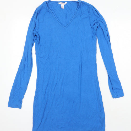 LTS Basics Womens Blue Viscose T-Shirt Dress Size S Sweetheart