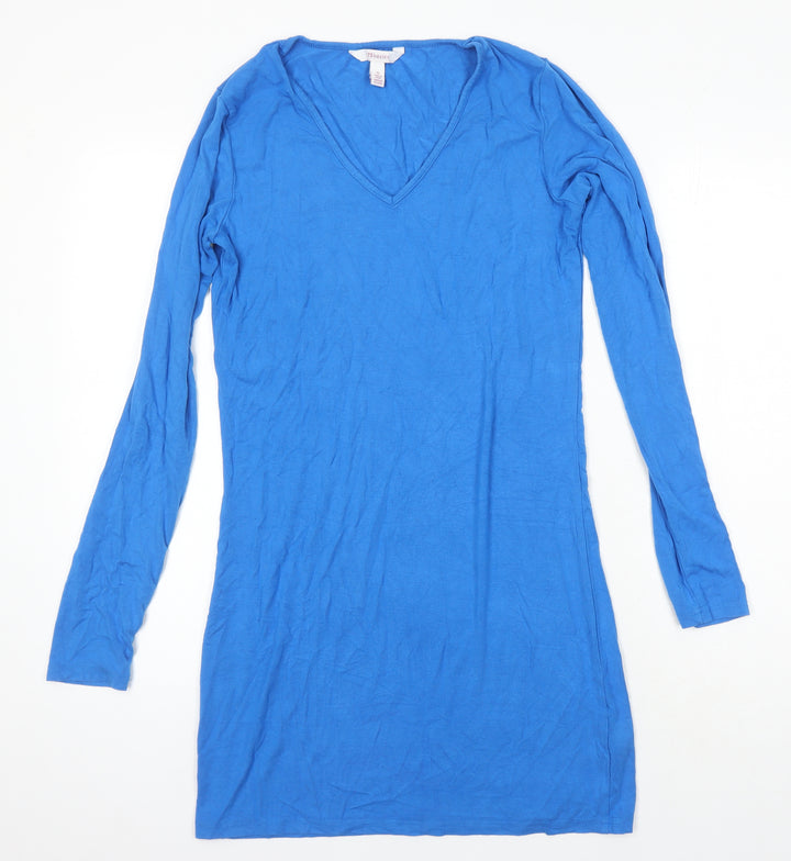 LTS Basics Womens Blue Viscose T-Shirt Dress Size S Sweetheart