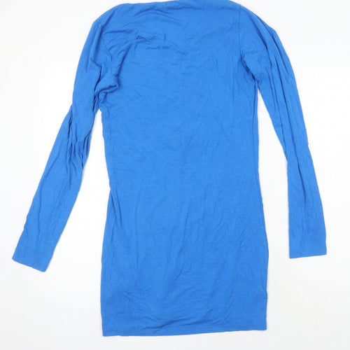 LTS Basics Womens Blue Viscose T-Shirt Dress Size S Sweetheart