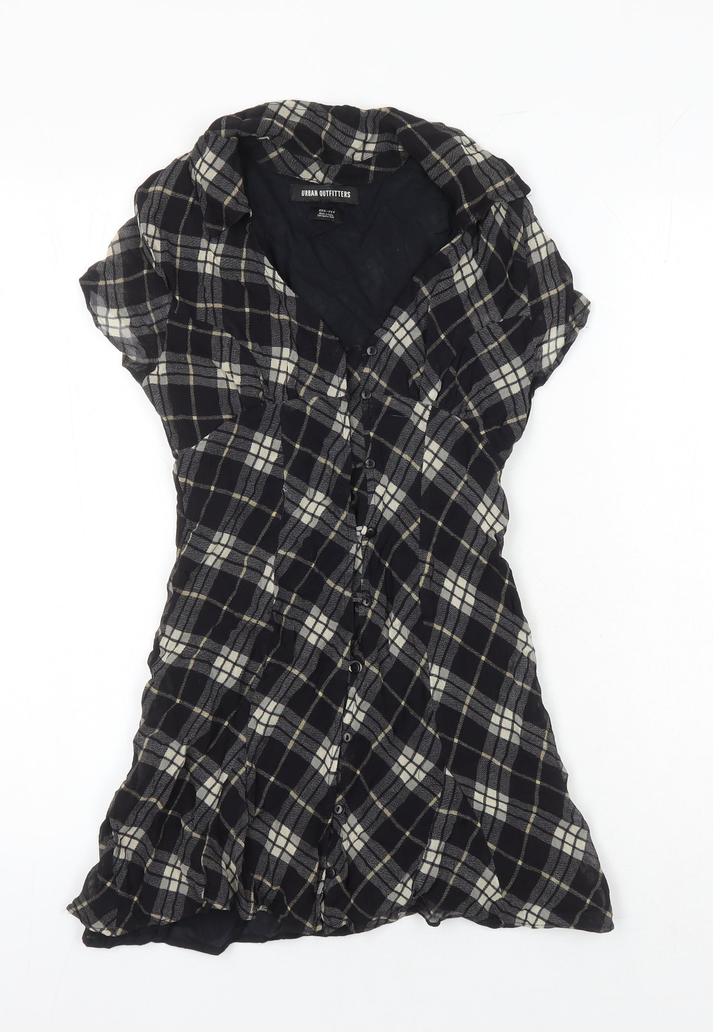 Urban Fitters Womens Multicoloured Check Viscose Tunic Blouse Size XL Collared