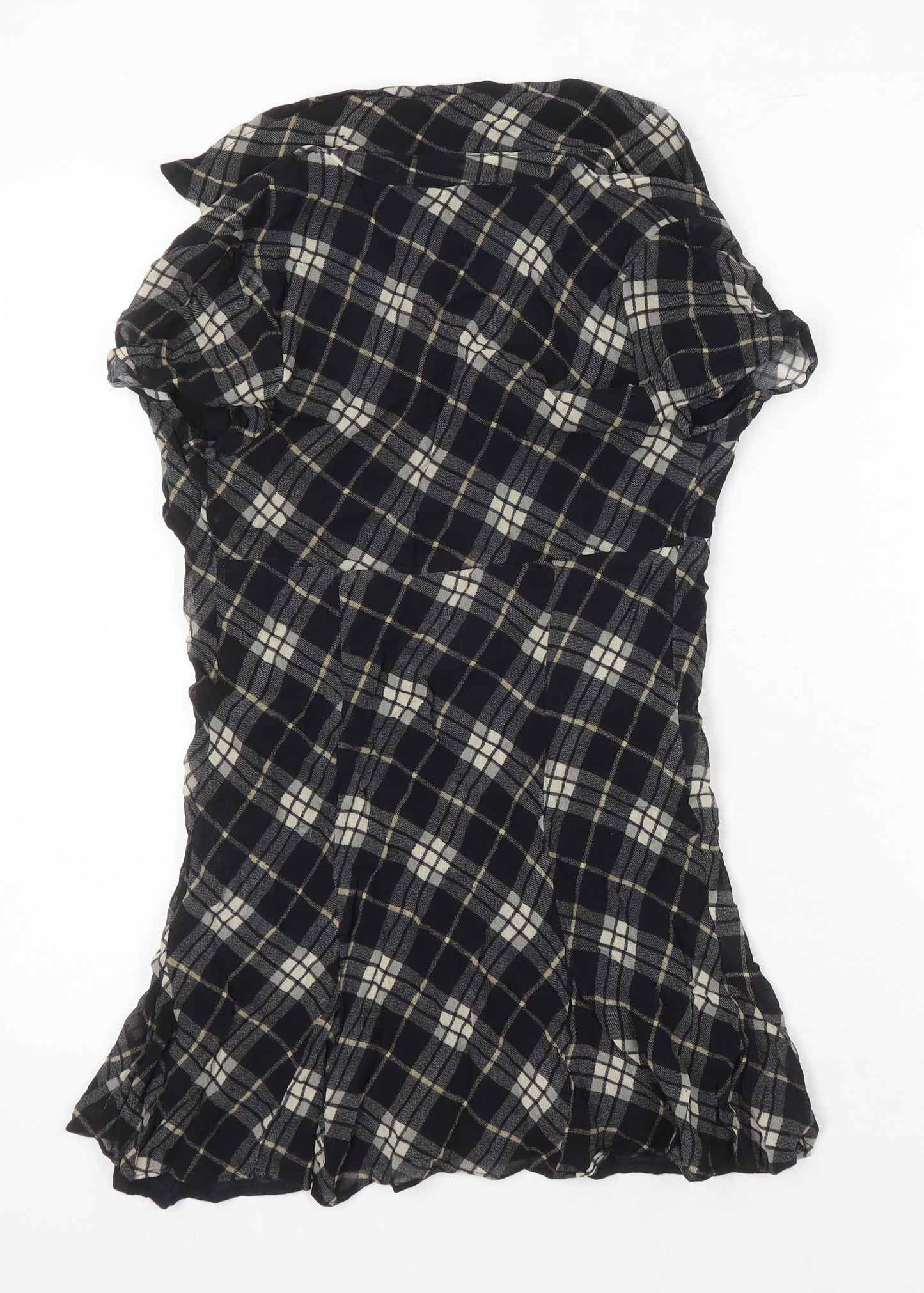 Urban Fitters Womens Multicoloured Check Viscose Tunic Blouse Size XL Collared