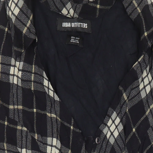 Urban Fitters Womens Multicoloured Check Viscose Tunic Blouse Size XL Collared