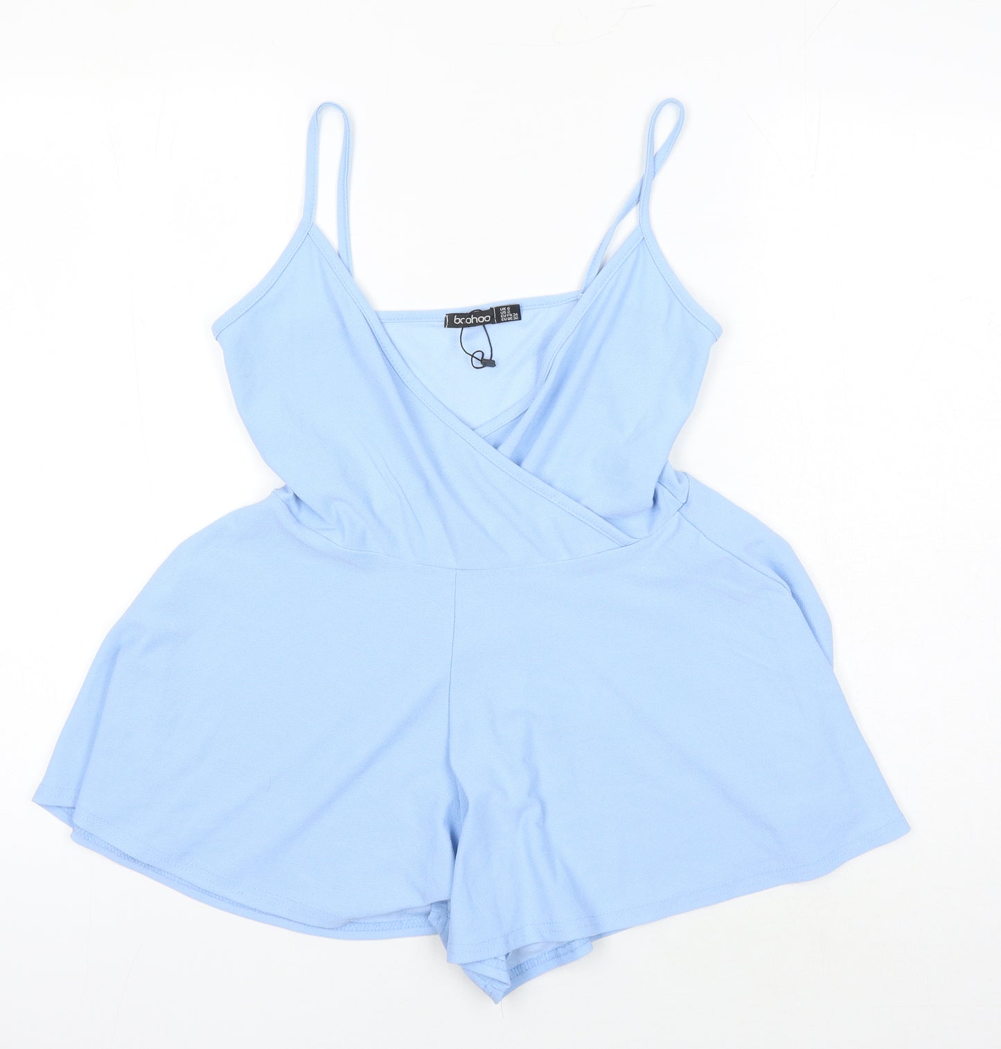 Boohoo Womens Blue Polyester Playsuit One-Piece Size 6