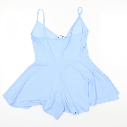 Boohoo Womens Blue Polyester Playsuit One-Piece Size 6