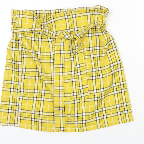 New Look Womens Yellow Camouflage Polyester Mini Skirt Size 12