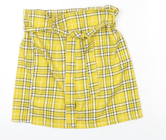 New Look Womens Yellow Camouflage Polyester Mini Skirt Size 12