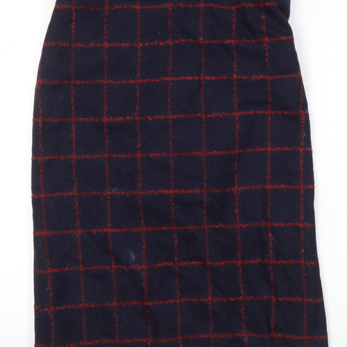 Moon Womens Multicoloured Check Wool Straight & Pencil Skirt Size 12