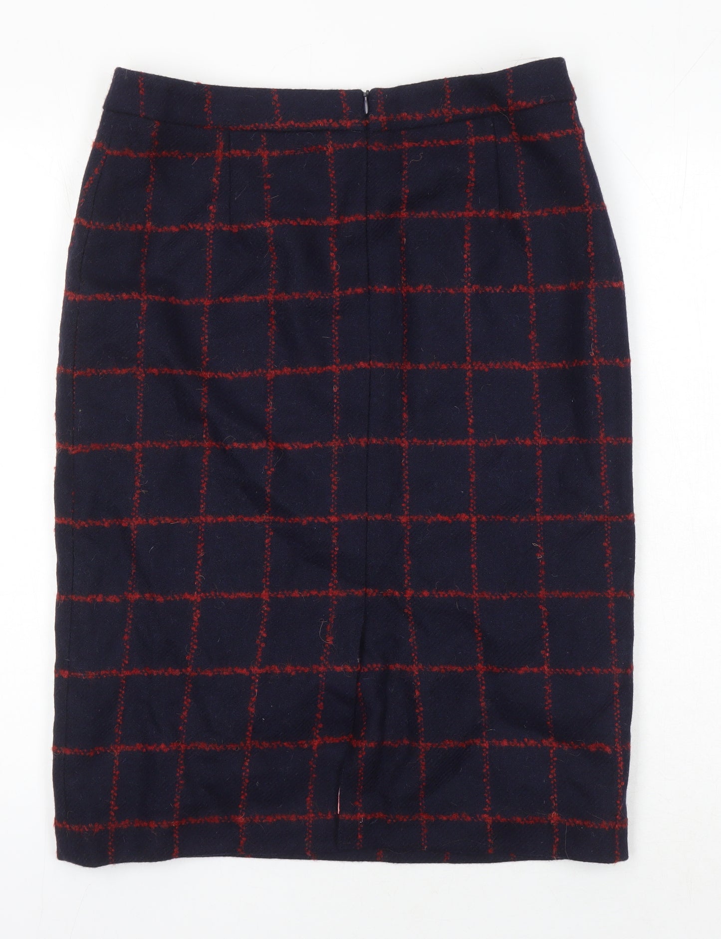 Moon Womens Multicoloured Check Wool Straight & Pencil Skirt Size 12
