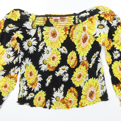 Joe Browns Womens Ivory Floral Viscose Tunic Blouse Size 14 Off the Shoulder